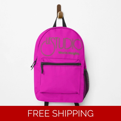 Le Studio Backpack Hot Pink Green Logo MH Green